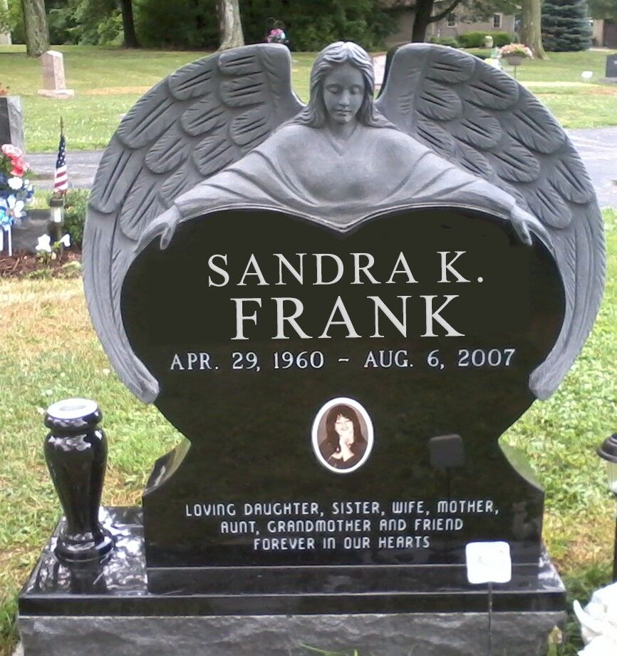 frank single angel Single upright monuments - Boardman Ohio