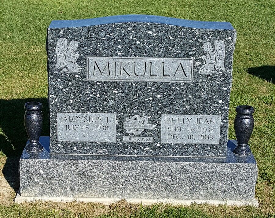 mikulla pearl blue Double upright monuments, Boardman and Youngstown Ohio